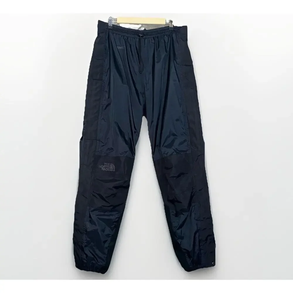 VTG North Face Full Side Zip GoreTex Shell Pants Men XL Black Y2K Snow Cold Gear